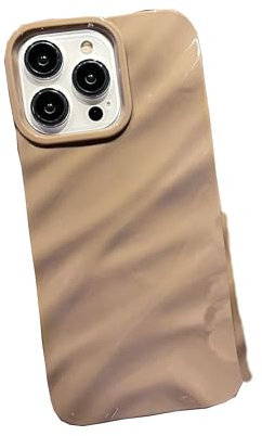 GANGANPRO Niedliche Hülle kompatibel mit iPhone XR,Wellenrahmen lockige Form stoßdämpfende und Schlanke Schutzhülle mit Mehrfach-Fallschutz 6.1 Zoll – Braun