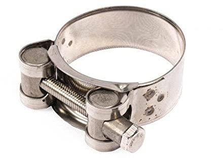 Ekakashop Motorcycle Exhaust Clamps Exhaust Clamp Pipe Connector Stainless Steel Exhaust Pipe Clamp O-Clamp Pipe Clamp Exhaust Band Clamp Joint Bolt Clamp Exhaust Pipe Clamp for 74-77 mm Silencer