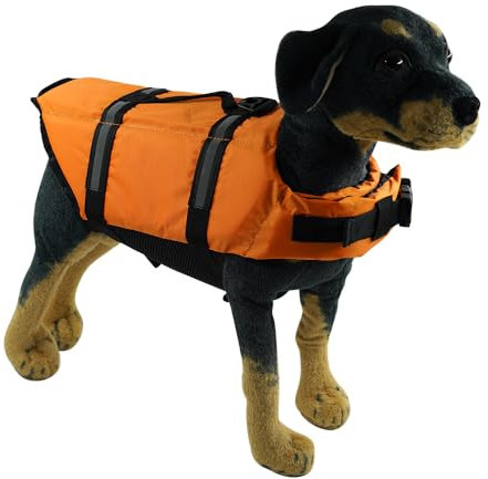 Chaleco Salvavidas para Perros Mascota Ideal para Natación y para Que tu Cachorro esté Seguro en el Agua Medianos y Grandes (Naranja, M)