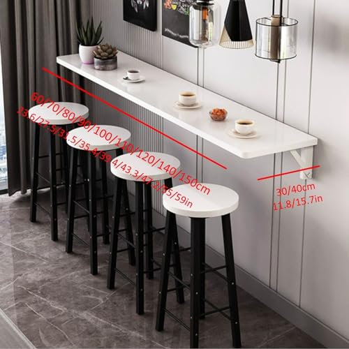 Schwebender Wandschreibtisch für kleine Räume, zusammenklappbarer Wandtisch mit Regal, platzsparender Klapptisch für die Wand, kompakter faltbarer Schreibtisch für Heimbüro und Arbeitszimmer,