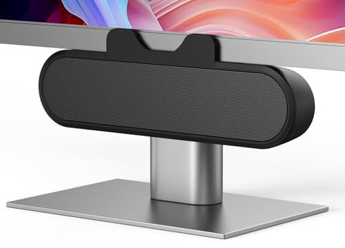 INGA Altavoz para Monitor de Computadora y Portátil, Barra de Sonido Clip-On Con USB-C a USB para PC, Escritorio, Portátil y Mac (Negro)