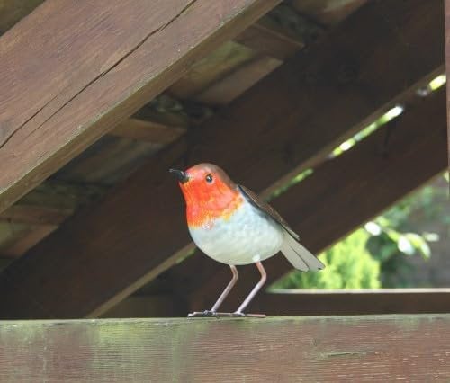 Betley Butterfly Christmas Robin Ornament Large Garden Hand Painted Metal Redbreast Bird XMAS Tree Decoration Festive Gift
