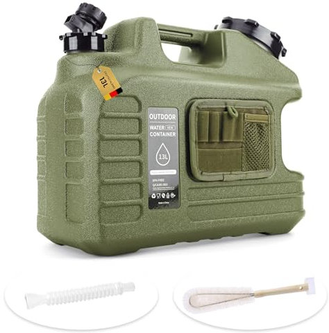 Umikk Bidón de agua de 13 l con grifo y tapa de rosca/kit de herramientas, depósito de agua para senderismo, camping, picnic, caravana, camping, bidón de agua, bidón de agua sin BPA, para viajes al