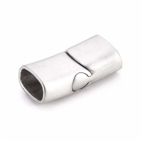 Airssory Set mit 5 flachen rechteckigen 304 Edelstahl Magnetverschlüssen 24 x 12 mm für DIY Schmuck, Lederarmbänder, Halsketten, Handwerk