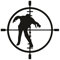 Aufkleber 22,8 CM * 22.8cm Mode Funny Shooting Zombie Sniper Aufkleber Auto Aufkleber Schwarzes Silber(BLACK)