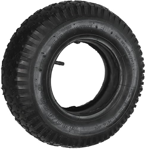 Universal 4.00/4.80-8 Tyre and Innertube for Replacement 16 Inch Wheelbarrow Tyre and Inner Tube for Inflatable Wheelbarrow, Trolley, hand truck or Cart Wheels