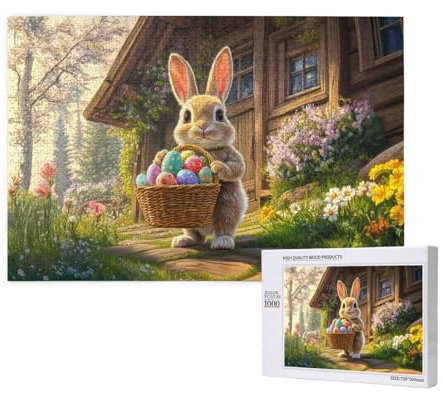 1000 Teile Puzzle Tiere, Hasen Osterei Puzzles, Lernspiel Herausforderung Spielzeug, Schaffen Sie Eine Fröhliche Atmosphäre, Um Ostern Zu Feiern