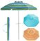 GOPLUS Sombrilla Playa 180/200/220cm, Sombrilla Playa Grande con Protección UV, Ventilación y Bolsa de Transporte, Sombrilla Antiviento Plegable, Base no Incluida (φ200 cm,Raya verde)