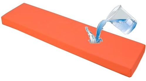 ZZDZW Bankauflage wasserdichte,Sitzkissen Outdoor & Indoor Bankpolster Bank Bankkissen Sitzauflage Sitzbank Auflage Fur Banke Kissen Kissenauflage for Küchenbank Gardenbank(Orange,120x50 cm)