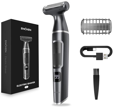 ENCHEN Electric Lady Shaver for Women - 60 Min Usage Cordless Rechargeable Hair Trimmer with Digital Display, IPX7 Waterproof Ladies Razor for Legs, Arms, Back, and Underarms, Girls Wet & Dry Shavers
