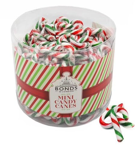 Bonds of London Peppermint Flavour Candy Canes, Suitable for Vegetarian and Vegan, 250 x 5 g (Pack of 1)