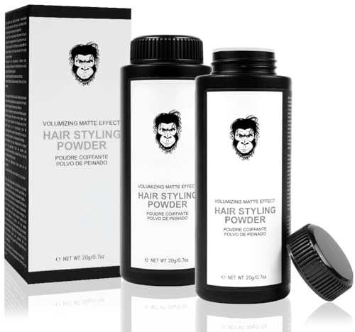 Beugo Volumen Puder Haare 20g×2, Haarpuder Männer, Haarstyling Puder für Feines und Dünnes Haar, Texture Powder für Flexiblen Halt und Mattes Finish, Nicht Fettend (Stil A, 2 Stück)