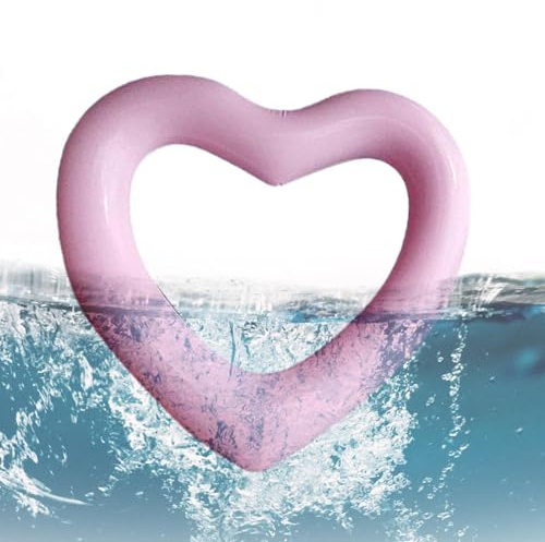 Piscine Gonflable Coeur,Anneaux de Piscine en Forme de cœur | Flotteurs de Piscine Anneau été Plage flotteurs Fournitures de fête pour Filles garçons