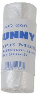 Funny HDPE Müllbeutel, 450 x 520 mm, transparent, circa 18 L, 40er Pack (40 x 50 Stück)