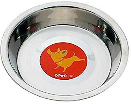 Petface Stainless Steel Puppy Dog Bowl,Silver,Medium,15 cm (Pack of 1)