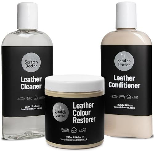 The Scratch Doctor Leder Verjüngung Reparatur-Kit inc. Farbe Restorer, Cleaner & Conditioner. Beige
