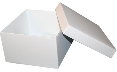 Pearlised box and lid 175 x 175 x 105mm deep - WHITE