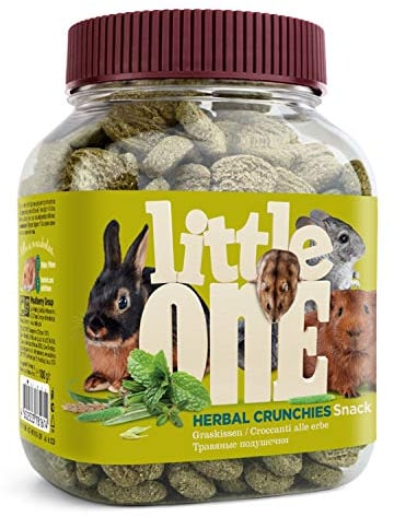 Little One Herbal Crunchies | 100 g | Ergänzungsfuttermittel für Zwergkaninchen, Meerschweinchen, Hamster & andere Nager | Zur Unterstützung der Zahnpflege | Aromatische Kräuter