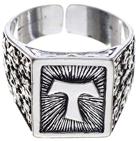 Holyart Bischofsring getönten Silber 800 Tau Kreuz