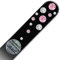 Hand Decorated Crystal Glass Nail File with Swarovski Elements, Czech Tempered Glass, Lifetime Guaranty, in Suede Sleeve (Light Rose - Crystal)