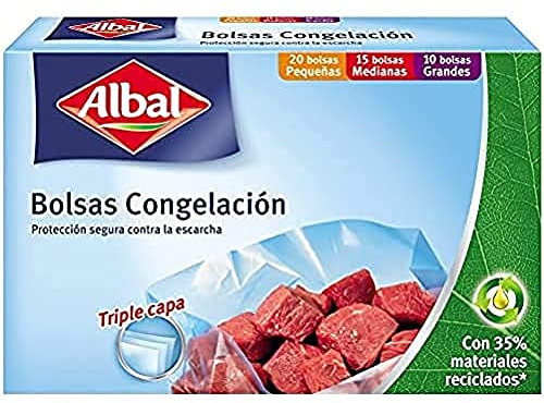Albal - Bolsas Congelación - Triple capa - 45 bolsas - [Pack de 3]