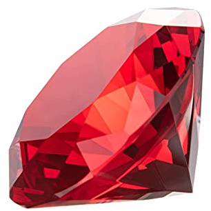 LONGWIN 100mm(3.9) W Crystal Diamond Paperweight Ornament Home Venue Decorations Solid Color Red