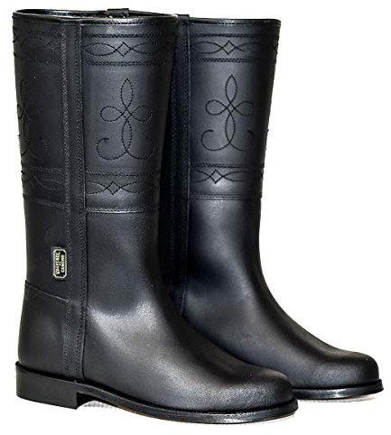 Stivali campera Nero Valverde del Camino Pelle Crosta ingrassata Cuoio (42 EU)