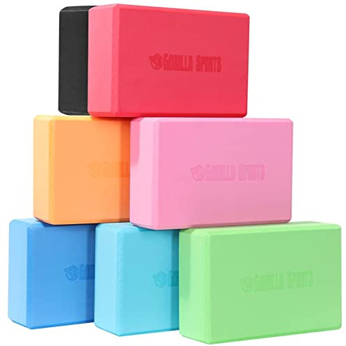 GORILLA SPORTS® Yoga Block - 1er, 23,5 x 15 x 8 cm, bis 150 kg Belastbar, Rutschfest, Eva Schaumstoff, Farbwahl - Yogablock, Yogaklotz, Yogablöcke, Pilates Klotz