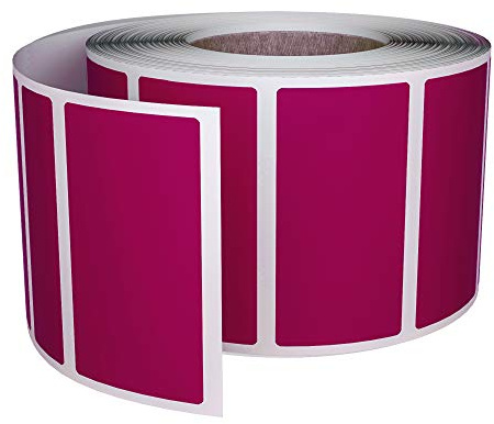 Color Coding Labels Stickers 1.57inch x 0.75 inch - Purple Rectangle Label Write on Surface (40mm x 19mm) - 500 Pack by Royal Green | 500 purple write-on rectangle labels for color coding, organizing, filing, inventory, and identification.