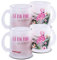 ROTPUNKT Milchglastasse mit Flamingo-Motiv | Handwäsche empfohlen | 300 ml Inhalt | großer Henkel (Motiv 1, Milchglas 2 Tassen)