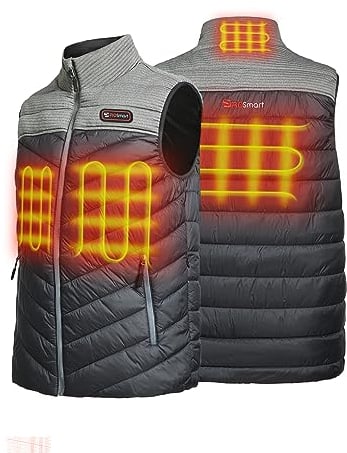 PROSmart Herren/Damen Beheizbare Weste - Beheizte Weste Elektrische Heizweste Leichte Wärmeweste USB Westen Heiz Jacke Mit 10000mAh Akku für Outdoor Skifahren Jagd Motorrad Camping (XL)