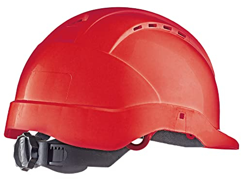 Tector Industrie Schutzhelm nach EN397, mit 6 Punkt Textilriemen und Drehverschluss (rot)