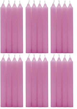 H Hansel Home - Leuchterkerzen 24 Stück, Kronkerzen Durchmesser 1.8 cm, Länge 17.5 cm,pinke Farbe