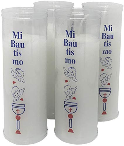 Vela bautismal decorada con pegatina | 36 Velones