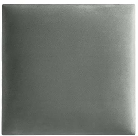softwalls Wandkissen Samt mit 50mm Polsterung - Bett Kopfteil Wandpolster - Wandverkleidung - Wandpaneele | 30 x 30 Hellgrau