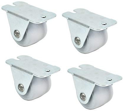 woplus 4St Möbelrollen Kastenrollen Transportrollen Bettkasten Schiebetüren Verzinkt (29mm Gesamthöhe 33mm)