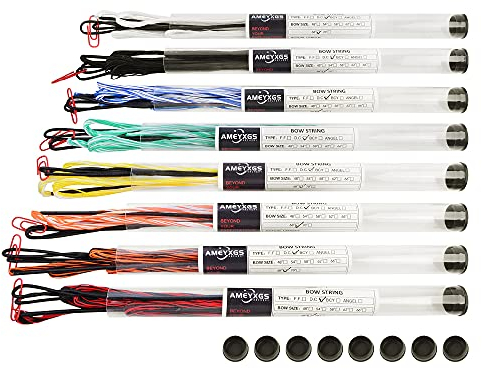 SHARROW Bogensehne als Ersatz mit 16 Stränge Bogenschnur Bow String Serving Thread für Bogenschießzubehör für Recurve Bogen Reiterbogen und Kompositbogen (Rot + Schwarz, 68 Zoll)