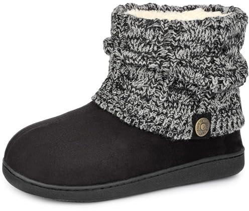 FamilyFairy Women's Bootie Slippers Warm Memory Foam Winter House Shoes | Micro Suede Upper, Plush Fleece Lining, Non Slip Rubber Sole, Indoor Relaxing and Quick Outdoor Trips, Gift, Ladies Slippers