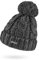 Neverless® Damen Mütze Grobstrick Strick-Bommel Pudelmütze Zopfstrickmuster Wintermütze Umschlag dunkelgrau Unisize