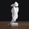 KILCVEM Denker Skulptur Deko Stille Ist Eine Golden Statue Moderne Abstrakt Kunst Figuren Resin Handgemachte Ornament FüR Wohnzimmer Office Desktop Dekoration, Weiß