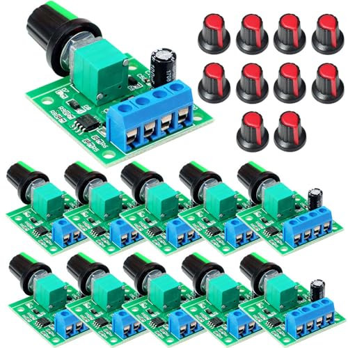 Gebildet 10pcs PWM Regolatore di Velocità del Motore a Bassa Tensione DC 1.8V/3V/5V/6V/12V 2A 1803BK 1803B Interruttore Driver Regolabile con Manopola di Controllo della Velocità