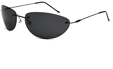 KSXYH The Matrix Neo Style Polarisierte Sonnenbrille Ultralight Randlose Herren Driving Sun Glasses