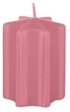 Sternkerzen Antique Pink 8 x Ø 6 cm, 4 Stück, Adventskerzen, Weihnachtskerzen