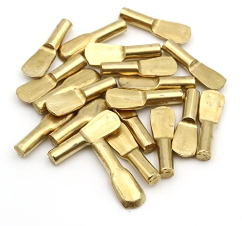Design61 Regalbodenträger 3 mm Bodenträger für Regalböden Stahl Vermessingt Löffelform 20 Stück