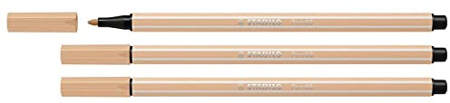 STABILO Pen 68 Set of 3 Felt-Tip Pens Nude Pink