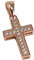 Strictly Gifts Damen Kreuz-Anhänger 14 Karat Rotgold vergoldet mit Mikro-Zirkonia