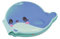 Janod - Libro de Baño Ballena Juguete de Bañera Para Bebés - 8 Páginas Ilustradas - Libro de Estímulo con Forma de Ballena - A Partir de 10 Meses, J04720