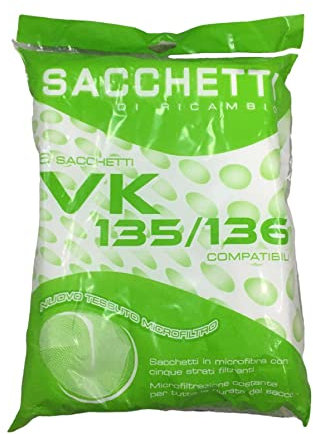 6 Sacchetti Folletto Compatibili VK 135 136 Aspirapolvere Scopa Elettrica