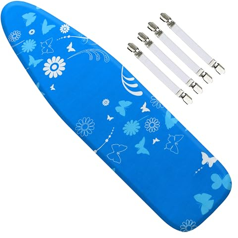 EcoNour Housses de planche à repasser 5 couches 125 x 45 cm | Revêtement réfléchissant la chaleur, résistant aux taches et aux brûlures | Dessus 100 % coton XL pour dimensions avec une couche de