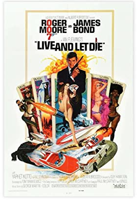 THNIKK Live And Let Die 1973 Action Spy Movie Cover Schlafsaal Schlafzimmer Wandkunst Deco Poster Leinwand Poster Schlafzimmer Dekor Sport Landschaft Büro Zimmer Dekor Geschenk Unrahmen-Stil 20 x 30